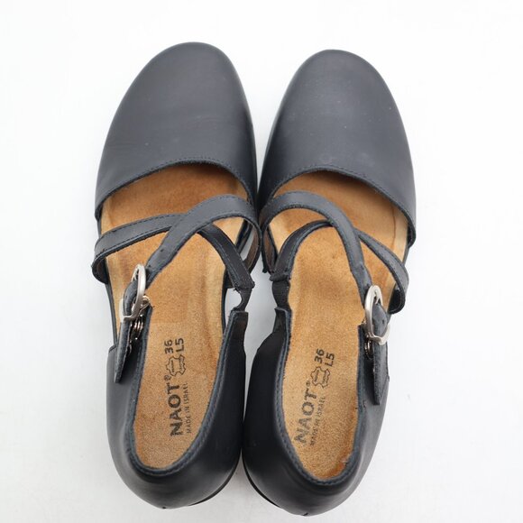 Naot Mary Jane Women's Size EU 36 US 5 Black Casual Comfort Low Top Block Heels - Picture 7 of 9
